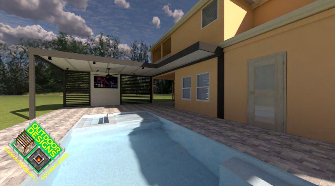 3D design preview of complete backyard transformation project
