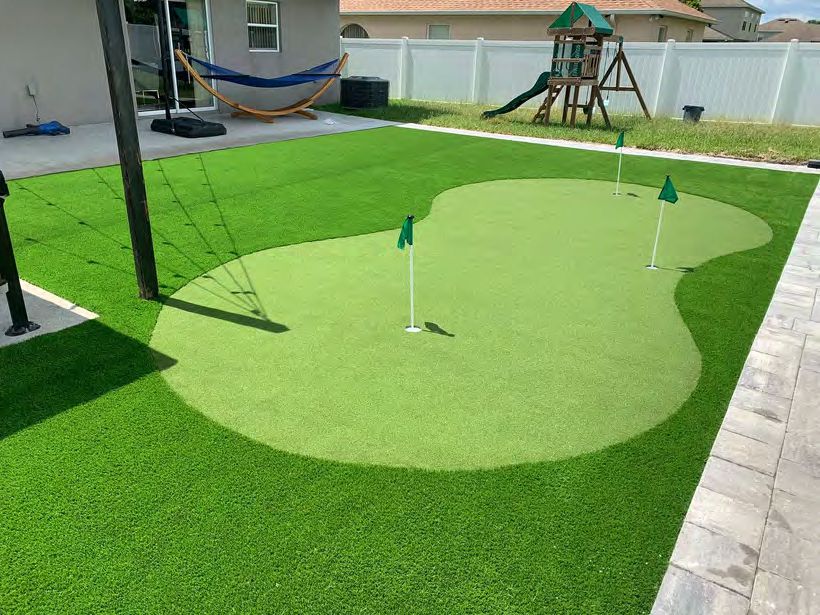 Residential artificial turf with realistic polyethylene blades