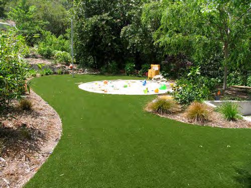 Installed artificial turf with natural look and feel