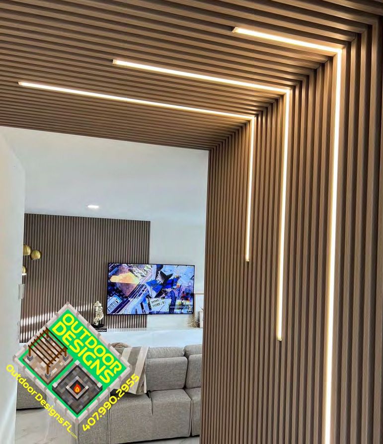 Mocha Wood decorative panel adding warmth to outdoor space
