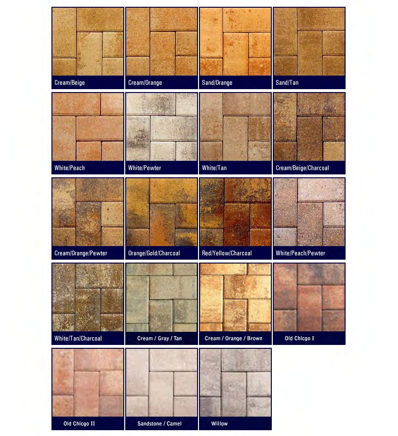 Belgard paver color palette with multiple finish options