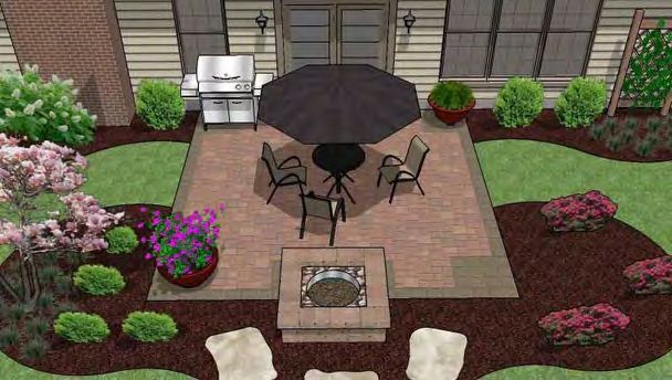 Basket weave paver layout pattern for patio design