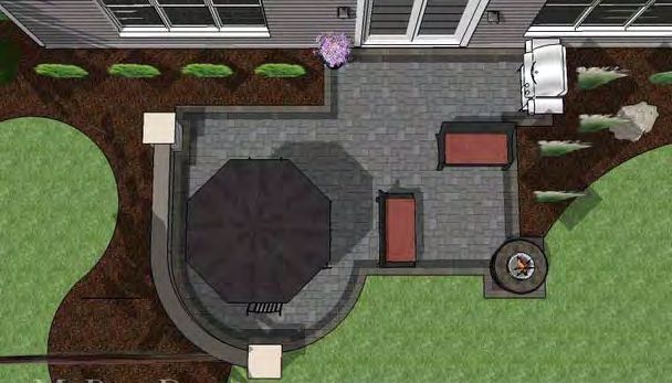T-pattern paver layout for strong interlocking design