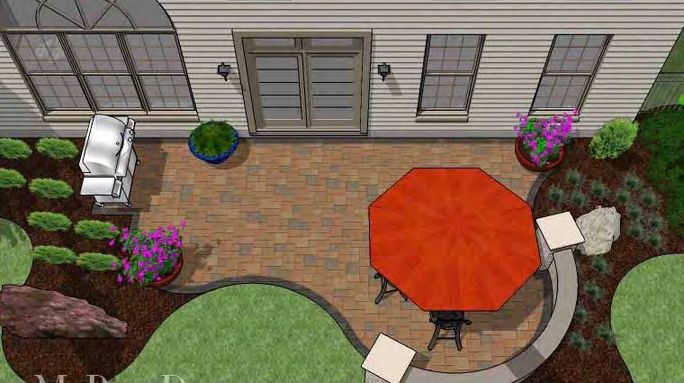 Herringbone pattern paver layout for high-traffic areas