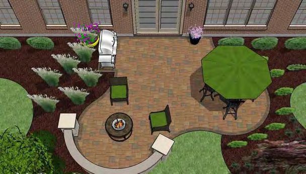 Custom paver border and inlay layout design
