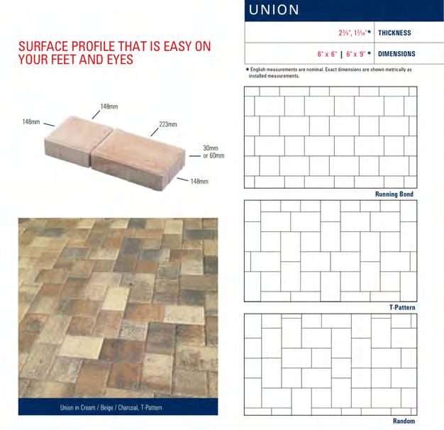Belgard Union paver pattern with multi-stone combination