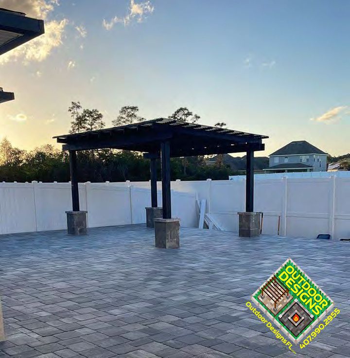 Pergola with polycarbonate roof panels for weather protection