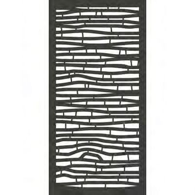 Custom metal privacy wall with geometric pattern design