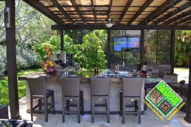 Decorative privacy wall enhancing backyard pergola aesthetics