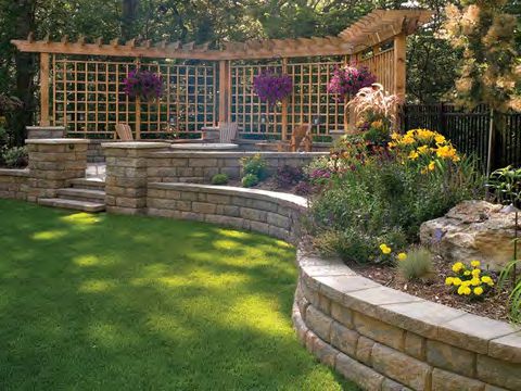 Retaining wall managing water flow and preventing soil erosion