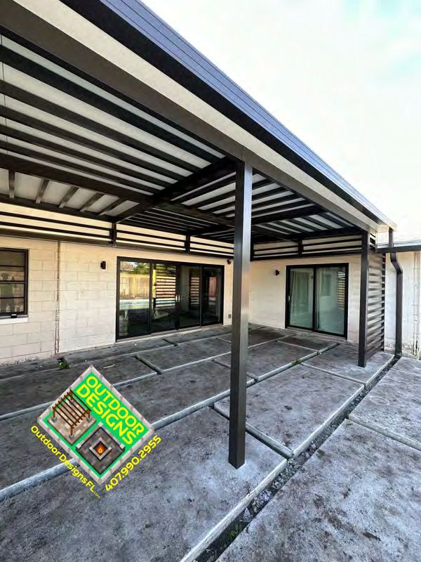 Custom riser installation elevating outdoor pergola covering height