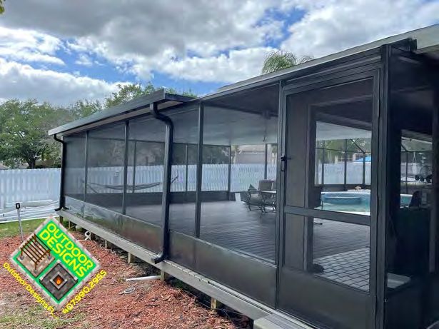 Two-story screen enclosure for large Florida home with pool
