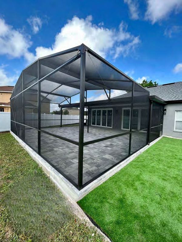 Motorized screen enclosure with retractable panels