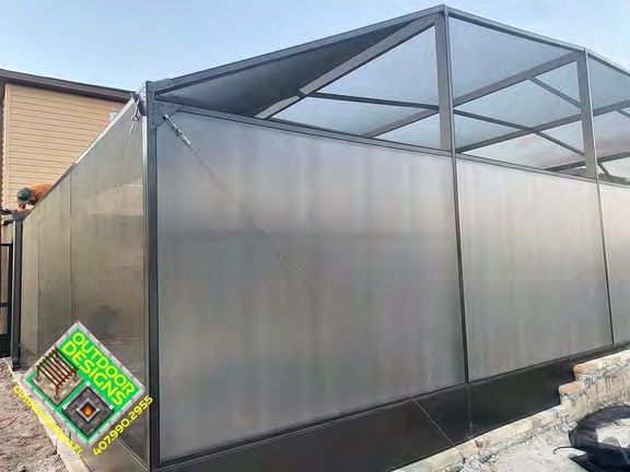 Custom screen enclosure built to meet Florida building codes