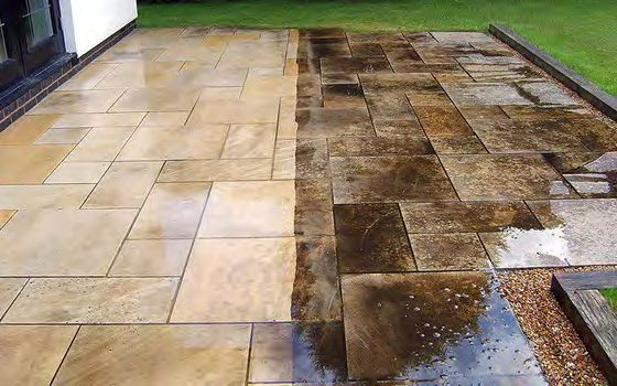 Wet-look paver sealer finish protecting against stains and fading