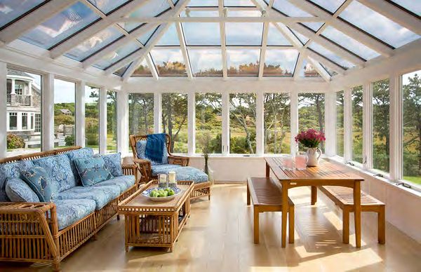 Completed sunroom project with hurricane-rated construction in Florida